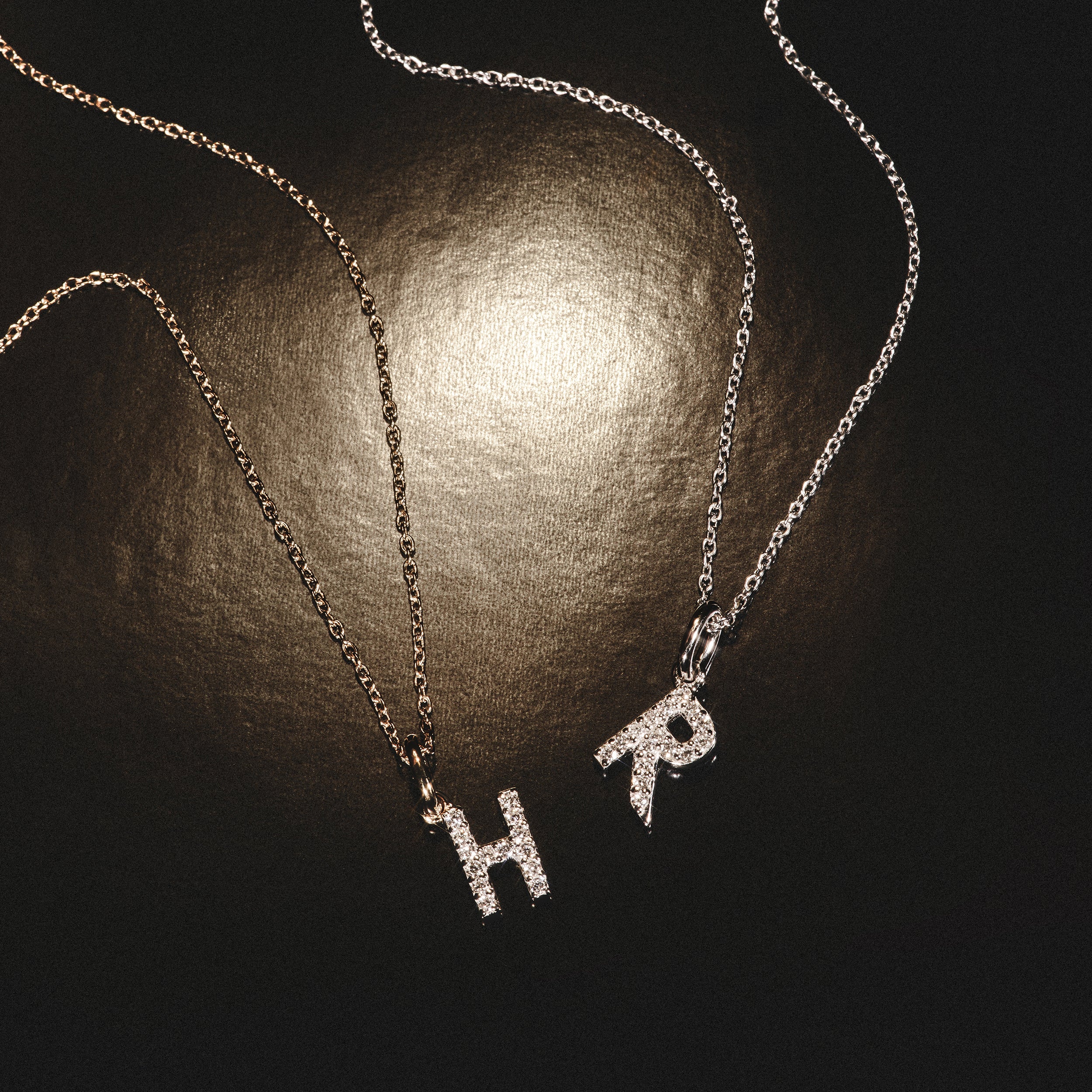 Love Letter Initial R Lab Diamond Necklace set in 925 Sterling Silver
